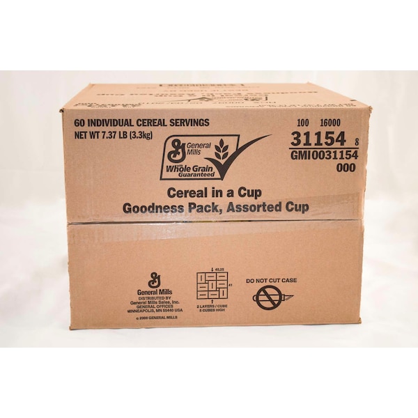 General Mills Cereal Goodness Variety Pack Single Serve Serve Cup 2.02 oz., PK60 16000-31154 - main
